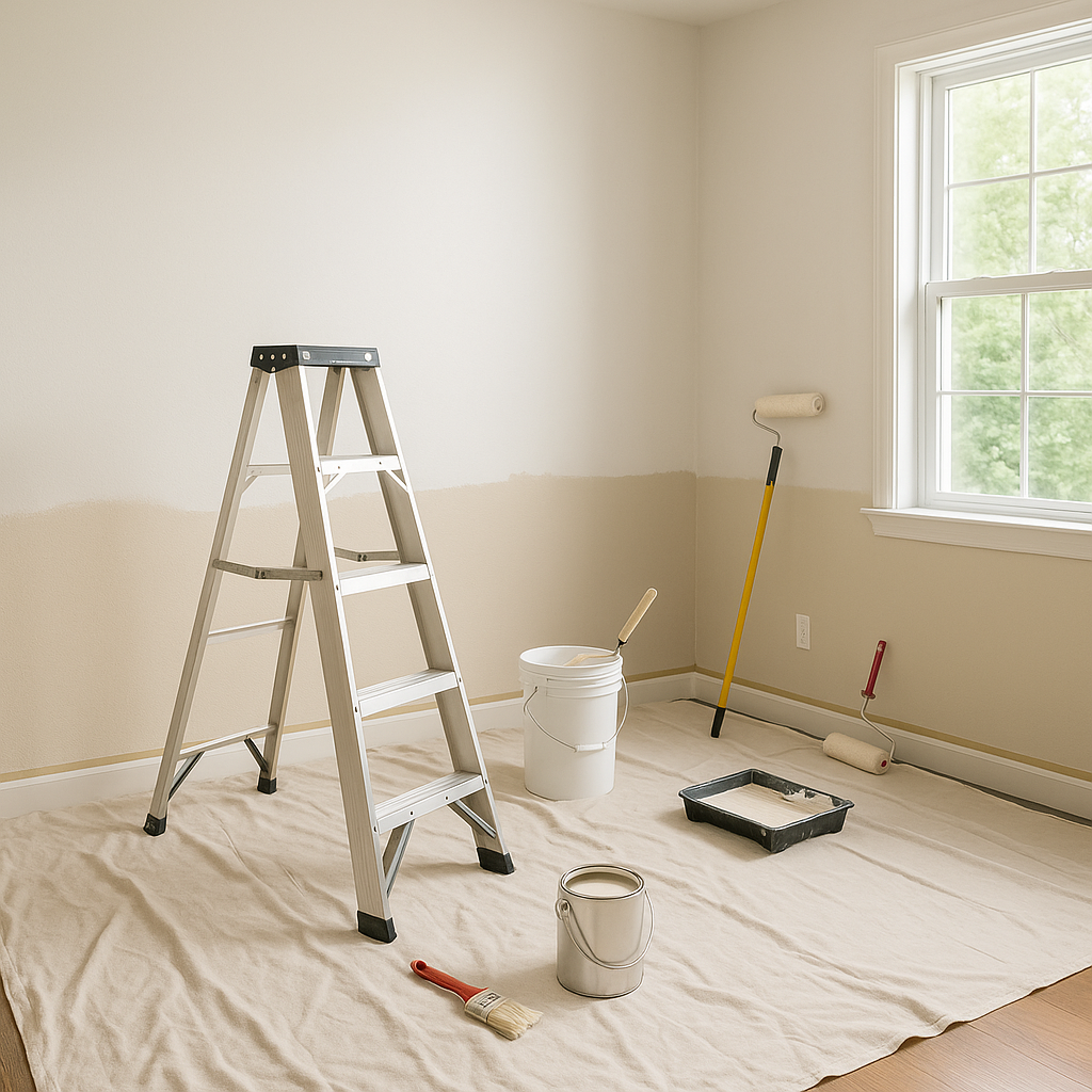 Interior painting tools and prep